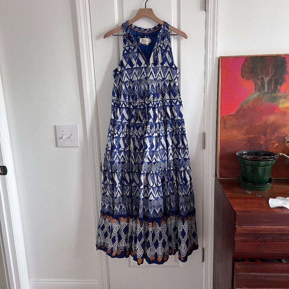 NWOT Anthropologie Tiered Abstract Maxi Dress - Picture 3 of 9